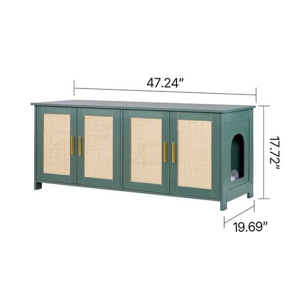 Kattegrus kasse skjul, 120x45x50 cm, Grøn, Træmøbel