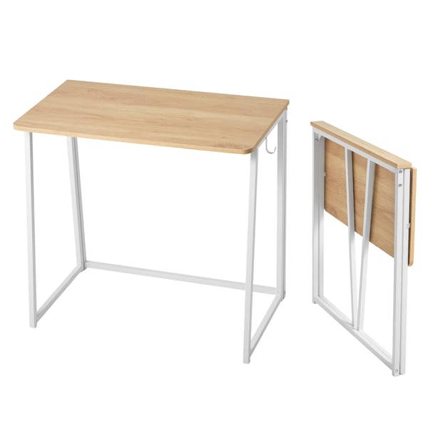 Sammenklappeligt skrivebord, 80x40x75 cm, Eg, Spånplade