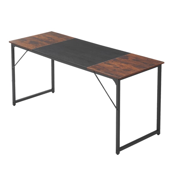 Skrivbord, 160x60x75 cm, Brun och Svart, Metallram