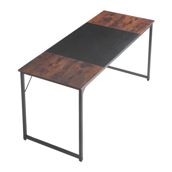 Skrivbord, 160x60x75 cm, Brun och Svart, Metallram