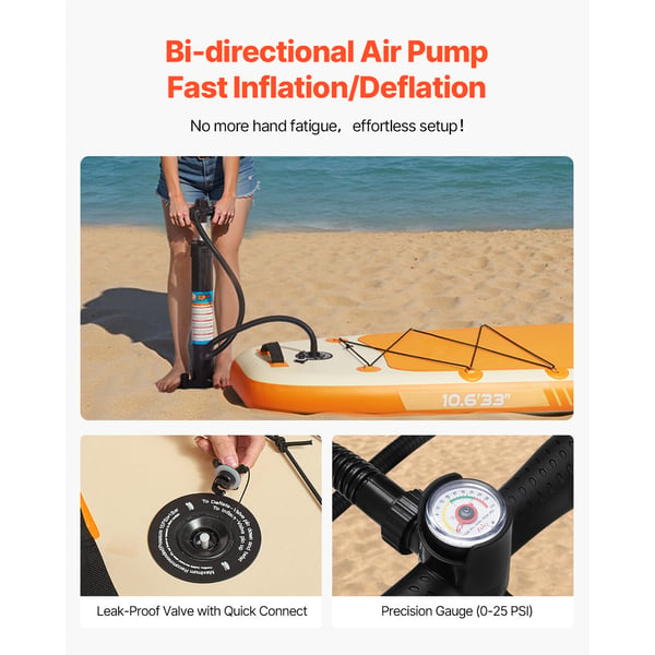 Oppustelig paddleboard 323x84x15 cm med sæde, ultralet SUP