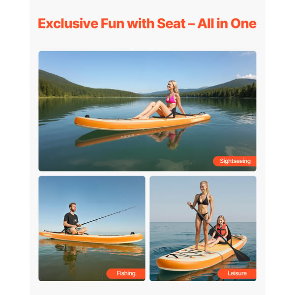 Oppustelig paddleboard 323x84x15 cm med sæde, ultralet SUP