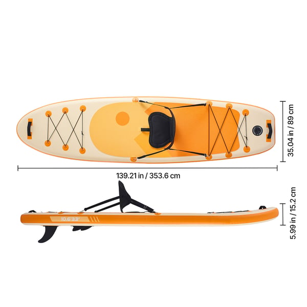 Oppustelig paddleboard 323x84x15 cm med sæde, ultralet SUP