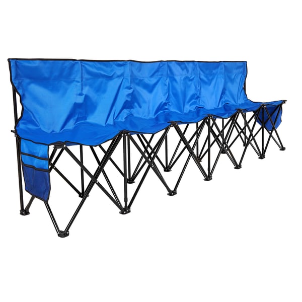 Fällbar bänk, 240x45x82 cm, Blå, 6-sits portabel sittplats