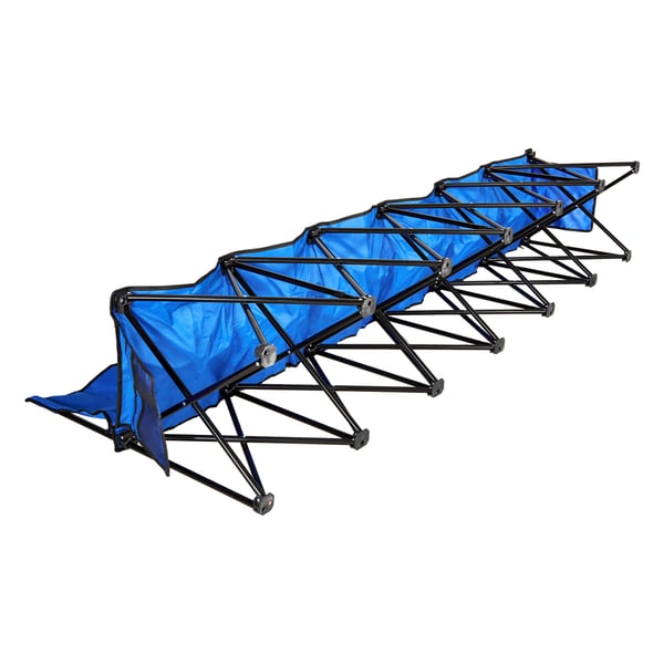 Fällbar bänk, 240x45x82 cm, Blå, 6-sits portabel sittplats