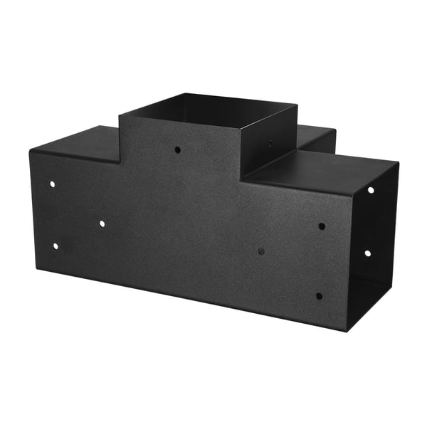 Pergola beslagssæt, 4-vejs hjørnebeslag 142x142 mm, sort, stål