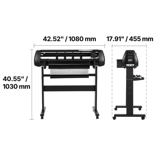 Vinyylileikkuri 1080x455x1030 cm, kaksoisterät, säädettävä leikkuuvoima