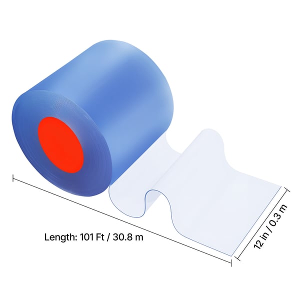 PVC Strimmelgardin, 30,8x0,3 m, Klar, Termoisolerende Plast
