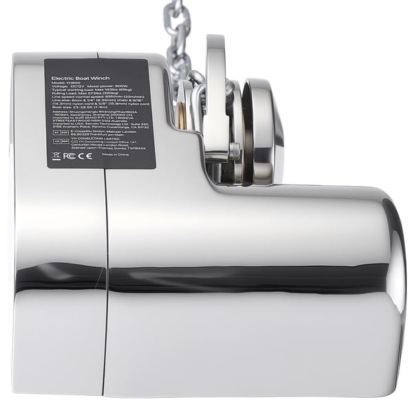 Ankarspel, Horisontell 12V DC 600W, 233x206x140 mm, Rostfritt stål