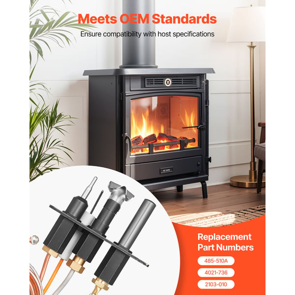 Eldstads Gaspilot Monteringssats, 16x12x4 cm, Svart, tändningsersättning
