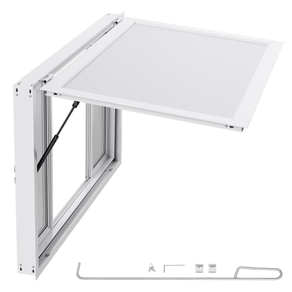 Concessionsvindue, 135x84 cm, aluminiumlegering