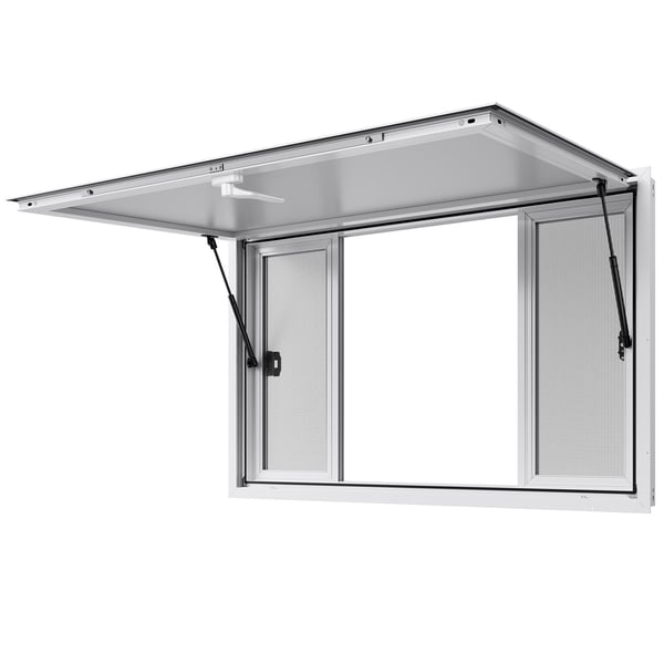 Concessionsvindue, 135x84 cm, aluminiumlegering