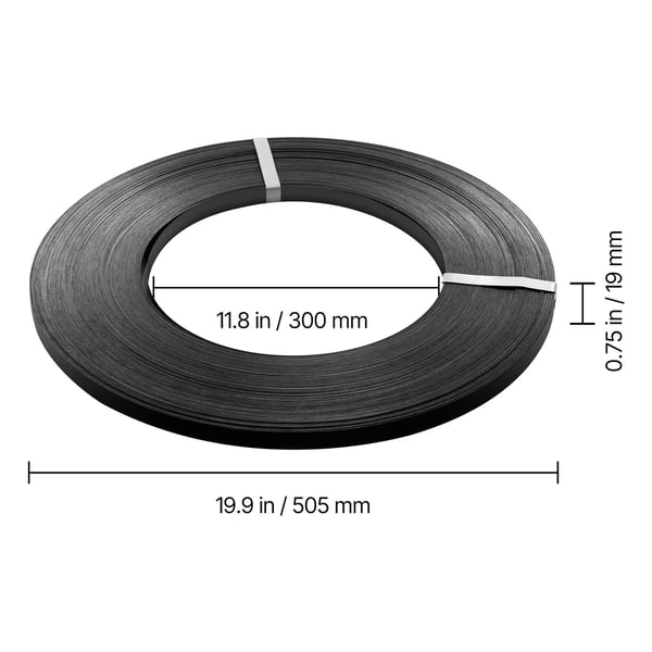 Teräsvannesrulla, 19x0.55x500 m, Metalli, Raskas käyttö