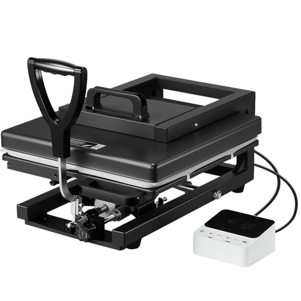 Värmetransferpress, 8-i-1 hybrid sublimeringsmaskin, 38x38 cm, svart
