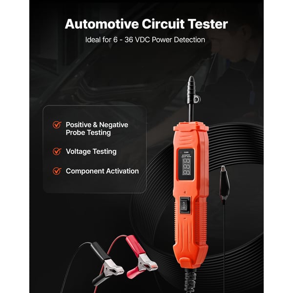Automotive Circuit Tester 240x40x33 mm Orange, ABS, elektrisk detektor