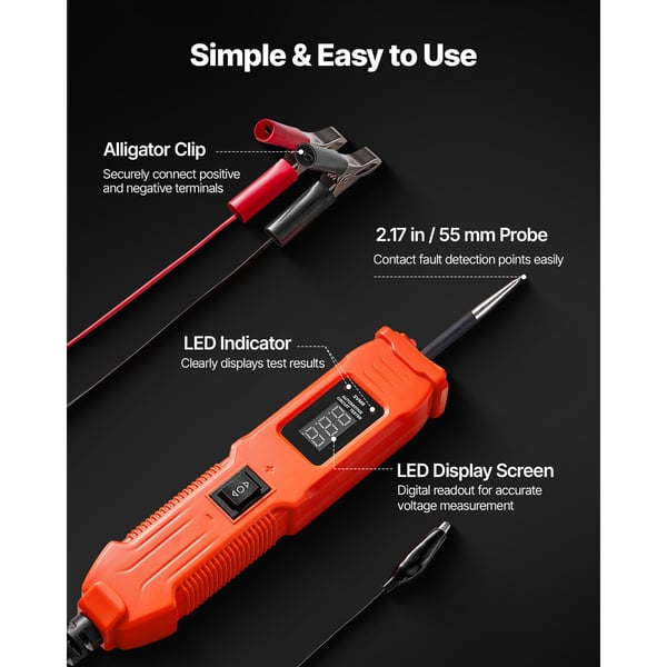 Automotive Circuit Tester 240x40x33 mm Orange, ABS, elektrisk detektor