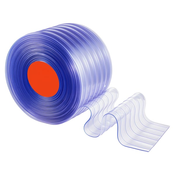 PVC-remsgardin, 45,7x0,3 m, Klar, Räfflad plast, Dörröppningsskydd