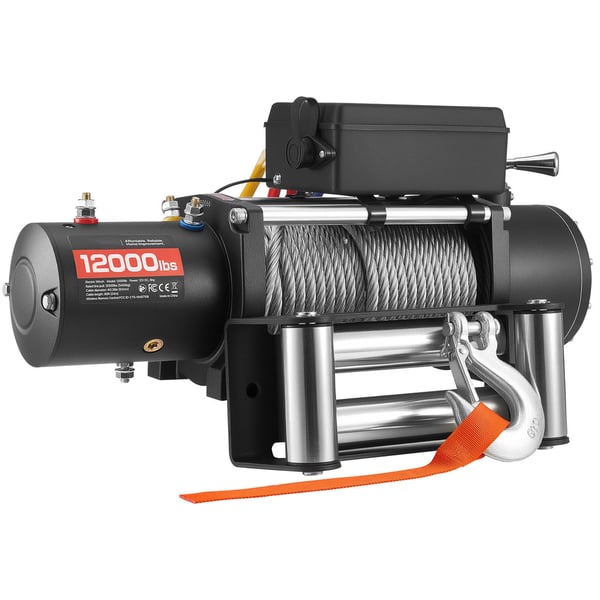 Elektrisk vinsch, 5400 kg lastkapacitet, 534x160x215 mm, stålvajer