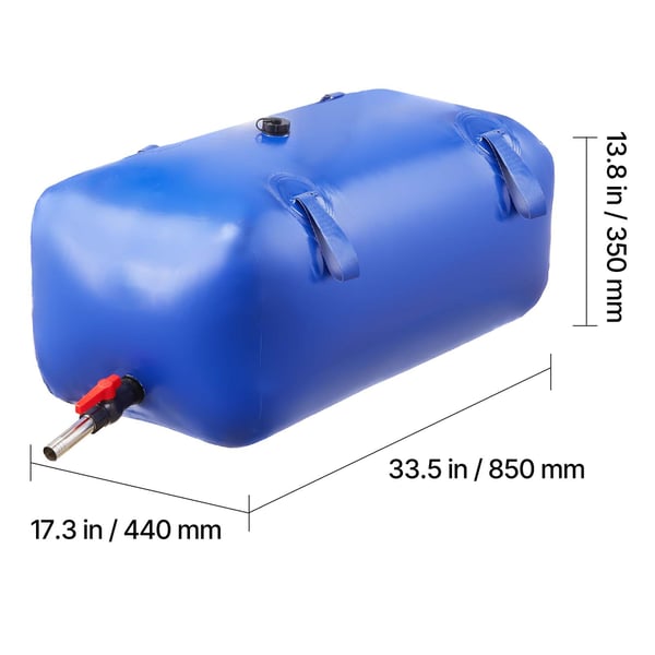 Vandopbevaringsblære 85x44x35 cm Blå, Sammenklappelig PVC