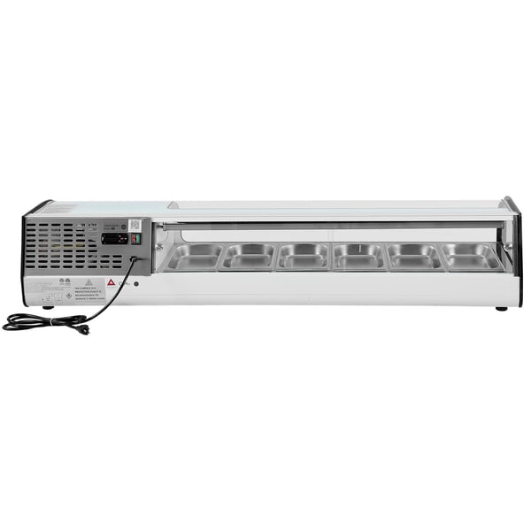 Sushi udstillingskøleskab, 151x42.5x29 cm, 62L, buet glas