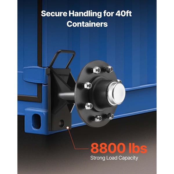 Sæt med hjul til shippingcontainer, 275x295x220 mm, Sort, Stål