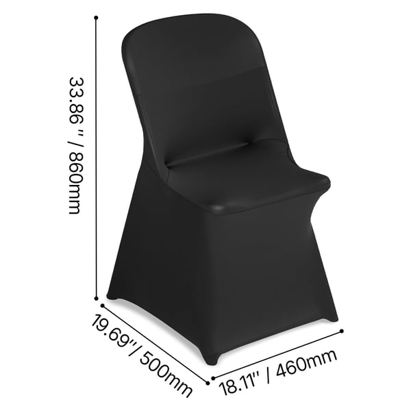 Stolsöverdrag, 30-pack, 46x50x86 cm, Svart, Polyester Spandex