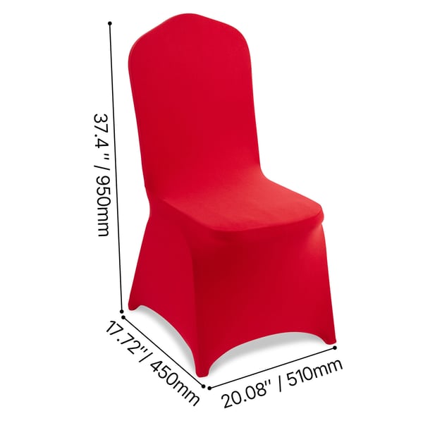 Stolsöverdrag, 50-pack, 51x45x95 cm, Röd, Polyester Spandex