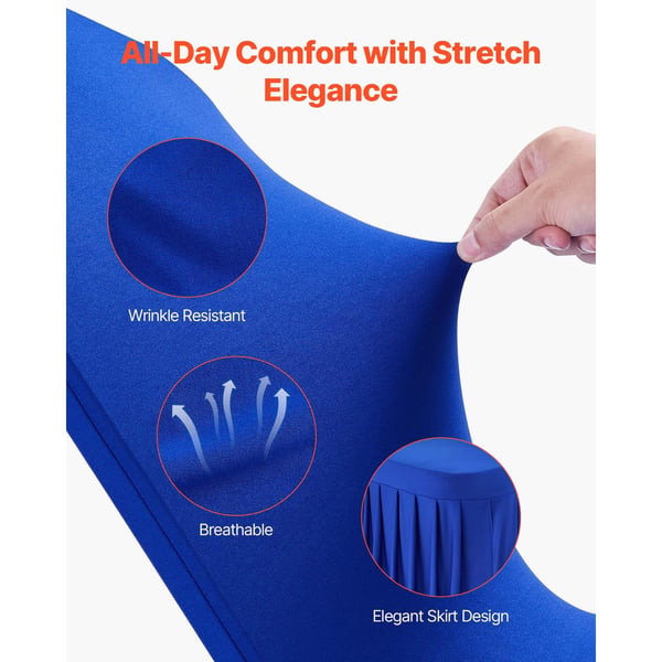 Stolsöverdrag, 30-pack, 51x45x95 cm, Blå, Polyester Spandex