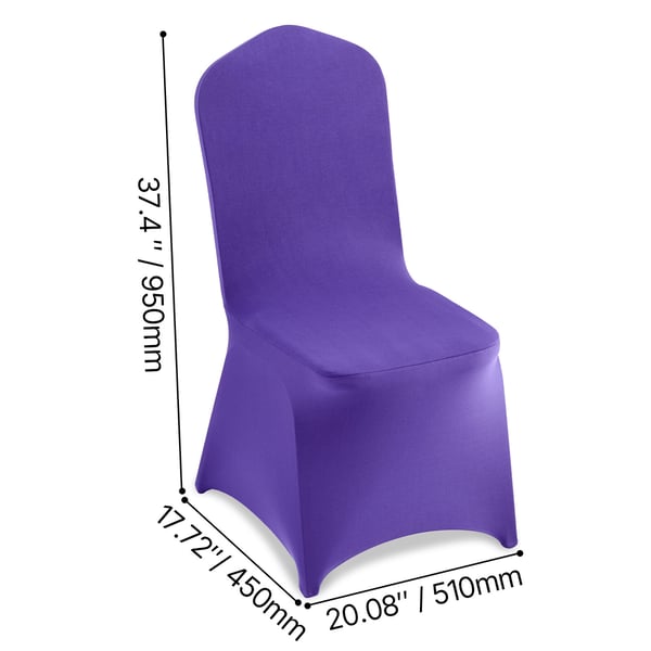 Tuolinpäälliset, 50 kpl, 51x45x95 cm, violetti, polyesteri spandex