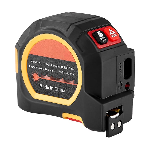 Laser afstandsmåler, 2-i-1 genopladelig 41m & 4,8m magnetisk, 82x75x50 mm, måleværktøj