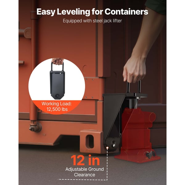 Shipping Container Hjulkit, 215x100x182 mm, Sort, Stål