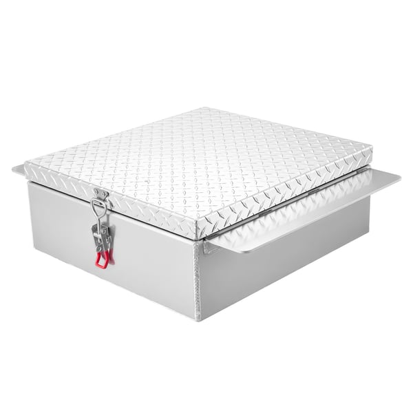 Værktøjskasse til lad 77x61x23 cm sølv aluminium opbevaring