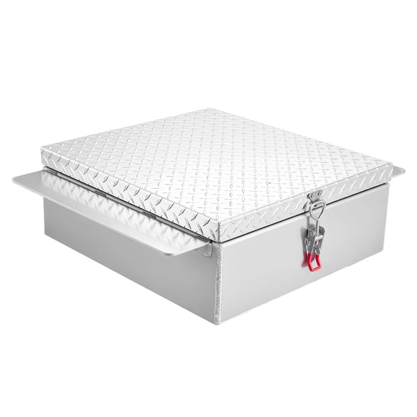 Værktøjskasse til lad 77x61x23 cm sølv aluminium opbevaring