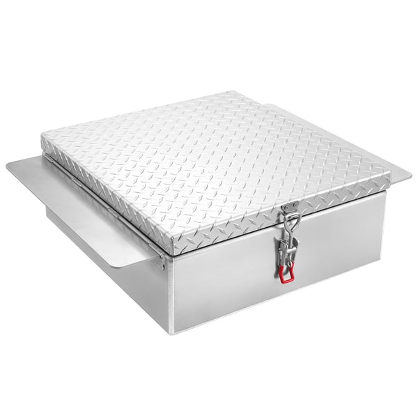Værktøjskasse til lad 77x61x23 cm sølv aluminium opbevaring