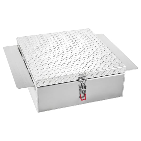 Værktøjskasse til lad 77x61x23 cm sølv aluminium opbevaring