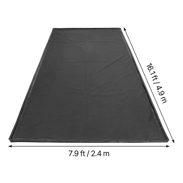Autotallin suojamatto 2.4x4.9 m musta PVC liukumaton vedenpitävä