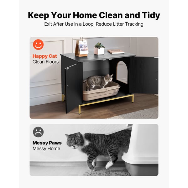 Kattebakke Skjul, 70x45x54,5 cm, Sort, Metalben