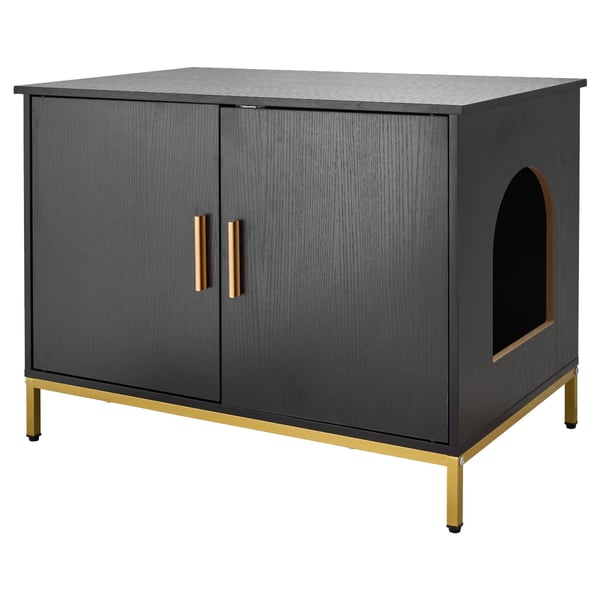 Kattebakke Skjul, 70x45x54,5 cm, Sort, Metalben