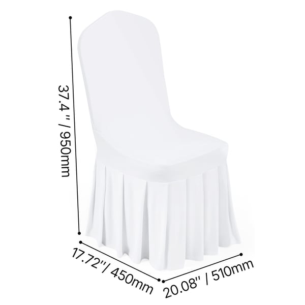 Tuolinpäälliset, 30 kpl, 51x45x95 cm, valkoinen, polyesteri spandex