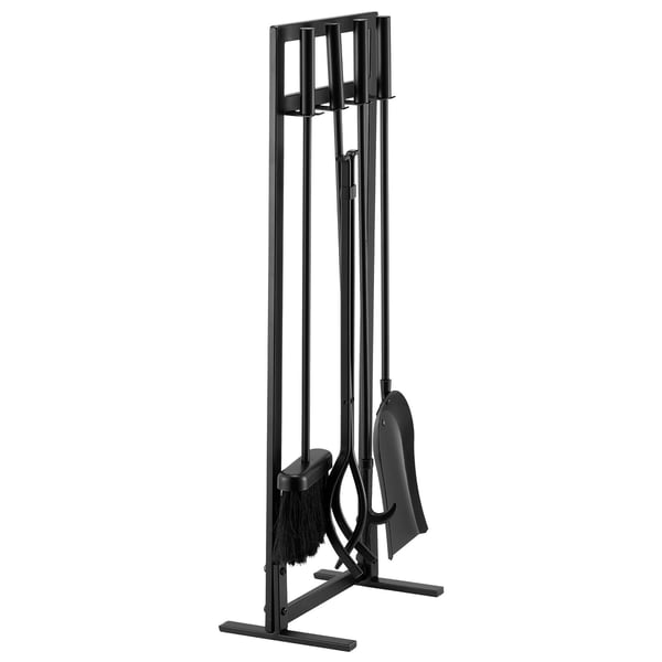 Takkatelineen välineet, 73.6x18x25 cm, musta, taottu rautateräs Takkatelineen välineet, 73.6x18x25 cm, musta, taottu rautateräs