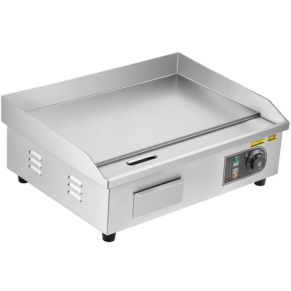 Elektrisk stegeplade 53,5x30 cm rustfrit stål flad grill