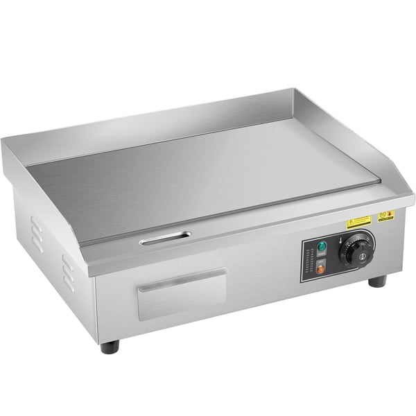 Elektrisk stegeplade 53,5x30 cm rustfrit stål flad grill