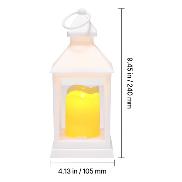 Ljusstakelykta Set, 12 delar, 10.5x10.5x24 cm, Vit, Plast