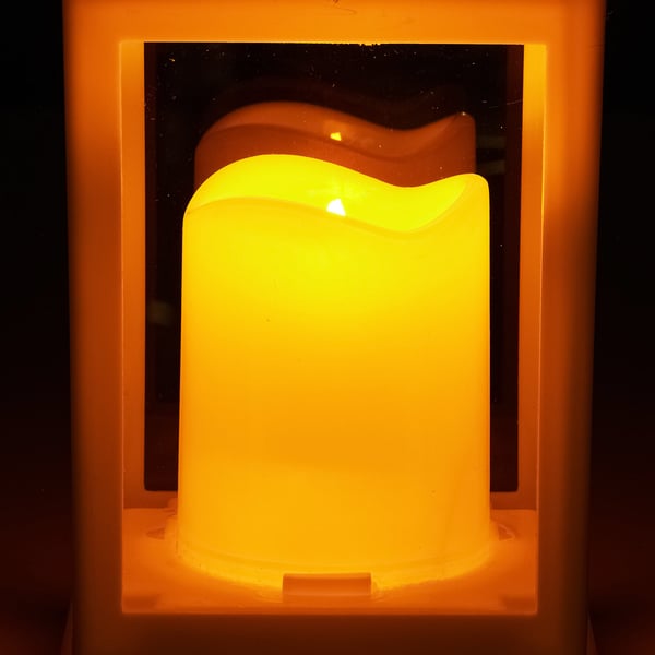 Ljusstakelykta Set, 12 delar, 10.5x10.5x24 cm, Vit, Plast