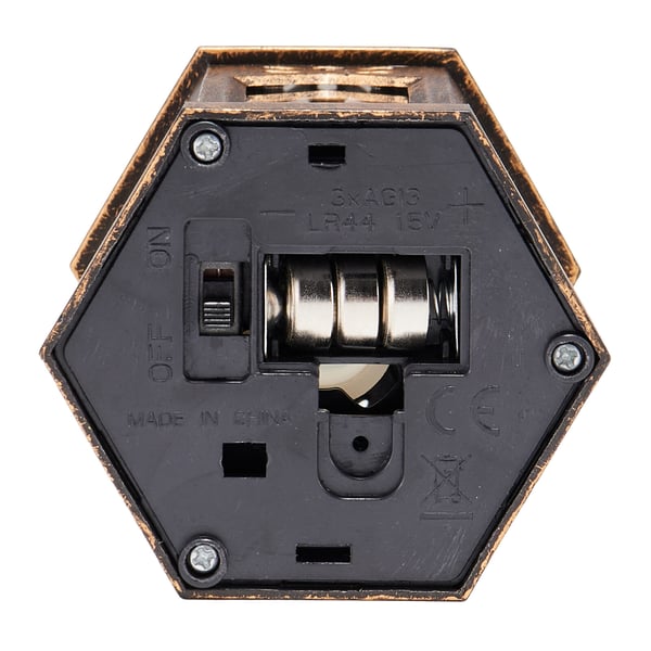 Kynttilälyhtysetti, 12 kappaletta, 6.5x6.5x12.8 cm, pronssi, LED-liekitön