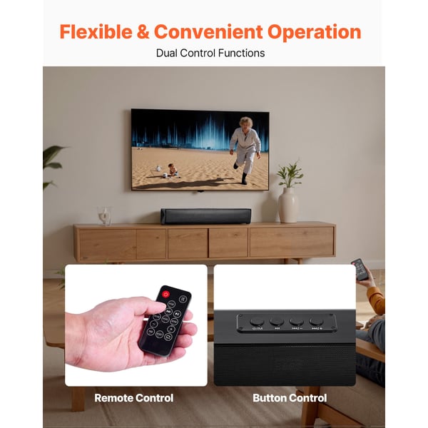 Soundbar, 450x75x80 mm, Svart, Bluetooth-ljudhögtalare