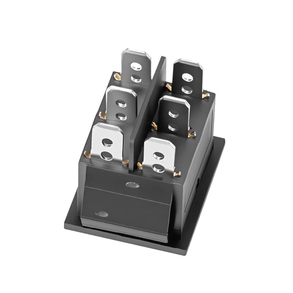 Vippeafbryder, 6-benet Momentan DPDT 3-position Polaritetsskifter, 31x25,2x31,8 mm