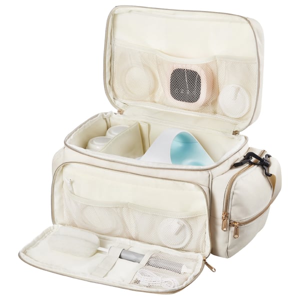 Brystpumpe Taske, 35x25.5x21 cm, Beige, Vandtæt måtteopbevaring