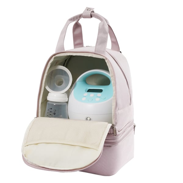 Bröstpump Ryggsäck, 27x24x34 cm, Rosa, Isolerad Förvaring