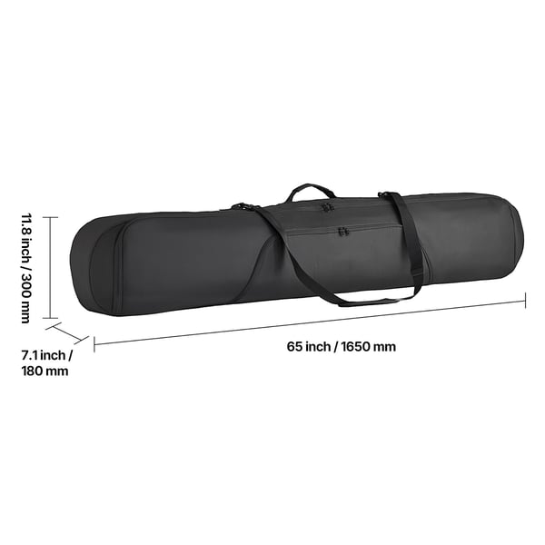 Snowboardtaske 165 cm Polstret Vandtæt Sort